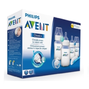 Avent 4 biberon classic 0m+goupillon 371/60 pack Promo Parapharmacie Casablanca Maroc - Medical Media Store