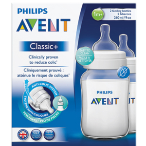 Avent – SCF563/62 – Biberon Classic + X2 260ml – 1 mois et + (Débit lent) 1 Promo Parapharmacie Casablanca Maroc - Medical Media Store