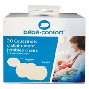Bebe Confort – Coussinets d’allaitement jetables Blancs (x20 +2 noirs) 1 Promo Parapharmacie Casablanca Maroc - Medical Media Store