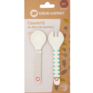 Bebe Confort – Couverts d’apprentissage en Bambou – Jungle Vibes (9M +) 2 Promo Parapharmacie Casablanca Maroc - Medical Media Store