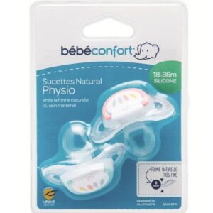 BEBE CONFORT Sucette Natural Physio 18-36 mois x2 – Silicone – Bleu & Rouge Indians Promo Parapharmacie Casablanca Maroc - Medical Media Store