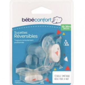 Bebe Confort – Sucettes réversibles en silicone (x2) – Gris (18-36M +) 1 Promo Parapharmacie Casablanca Maroc - Medical Media Store
