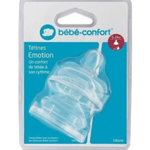 Bebe Confort – Tétines Emotion Col large T3 (x2) – 3 vitesses (6-24M +) 1 Promo Parapharmacie Casablanca Maroc - Medical Media Store