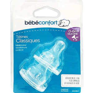 Bebe Confort – Tétines silicone classique T1 (x2) – 3 vitesses (0-6M +) 1 Promo Parapharmacie Casablanca Maroc - Medical Media Store