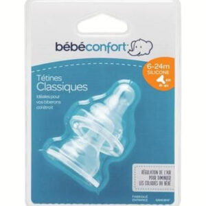 Bebe Confort – Tétines silicone classique T3 (x2) – 3 vitesses (6-24M +) 1 Promo Parapharmacie Casablanca Maroc - Medical Media Store