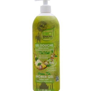 Bio Seasons – Gel douche Extra Doux au thé vert – (Pompe 1L) Promo Parapharmacie Casablanca Maroc - Medical Media Store