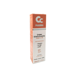 CC PHARMA Crème Eclaircissante Visage & Cou SPF 30+ 50ml Promo Parapharmacie Casablanca Maroc - Medical Media Store