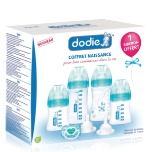 Dodie – Coffret naissance – 4 Biberons + 2 Tétines + 1 Sucette 1 Promo Parapharmacie Casablanca Maroc - Medical Media Store