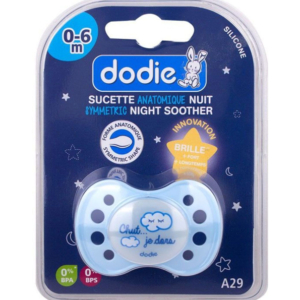 Dodie – Sucette forme anatomique silicone nuit (0-6 M) N°A29 1 Promo Parapharmacie Casablanca Maroc - Medical Media Store