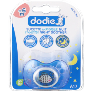 Dodie – Sucette forme anatomique silicone nuit (6M +) N°17 1 Promo Parapharmacie Casablanca Maroc - Medical Media Store