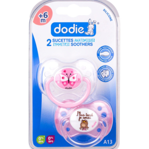 Dodie – Sucettes forme anatomique silicone (6M +) N°A13 – Papillon & Princesse 1 Promo Parapharmacie Casablanca Maroc - Medical Media Store
