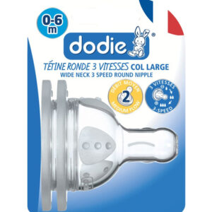 Dodie – Tétines Initiation+ col large (0-6 M) 3 vitesses Débit 2 (X2) 1 Promo Parapharmacie Casablanca Maroc - Medical Media Store