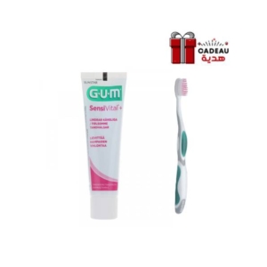 Gum SensiVital plus Dentifrice 75ml + Brosse à dent Offerte Promo Parapharmacie Casablanca Maroc - Medical Media Store