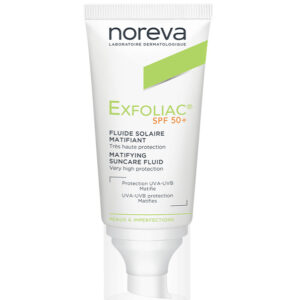 NOREVA EXFOLIAC FLUIDE SOLAIRE MATIFIANT SPF50+ 40ml Promo Parapharmacie Casablanca Maroc - Medical Media Store