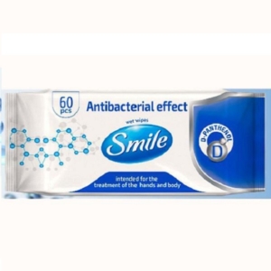 SMILE Lingettes Désinfectantes et Anti-Bactériennes Sachet de 60 Pièces Promo Parapharmacie Casablanca Maroc - Medical Media Store