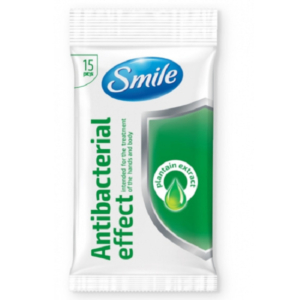 SMILE Lingettes Désinfectantes et Anti-Bactériennes Vert Sachet de 15 Pièces Promo Parapharmacie Casablanca Maroc - Medical Media Store
